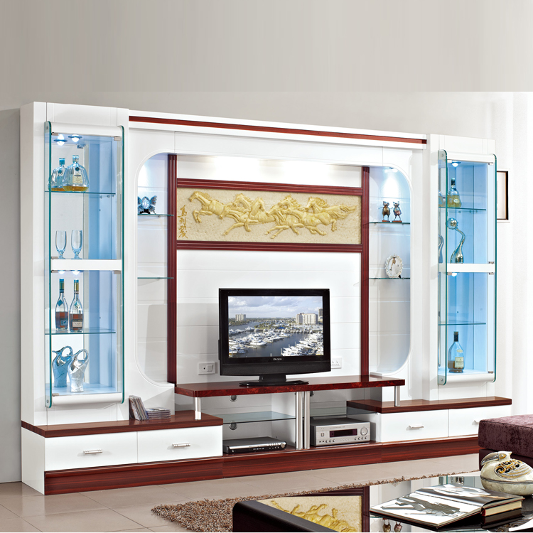Simple living room combination overall TV cabinet floor cabinet wine cabinet background wall video cabinet Chinese style video wall living room furniture