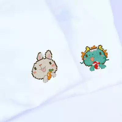 2020 new cross-stitch small pieces zodiac handmade creative gift water-soluble cloth pig mouse self-embroidery couple