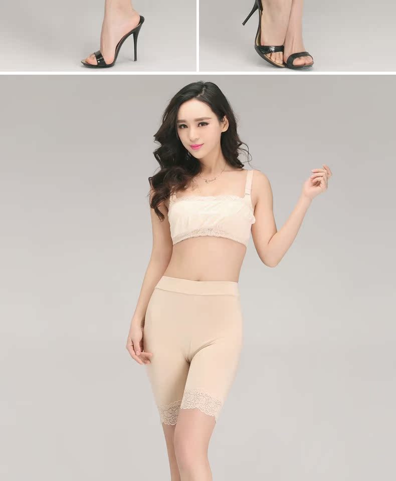 Mùa xuân và hè 2019 quần an toàn chống sáng phụ nữ mỏng phần ren quần short eo cao kích thước lớn kéo dài ba điểm xà cạp - Quần short thời trang công sở nữ