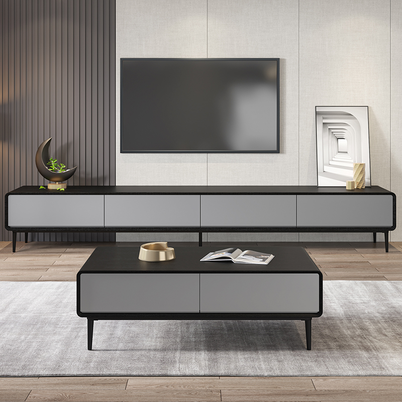 Nordic modern minimalist Italian light luxury TV cabinet coffee table combination small apartment floor cabinet storage cabinet 2021 new