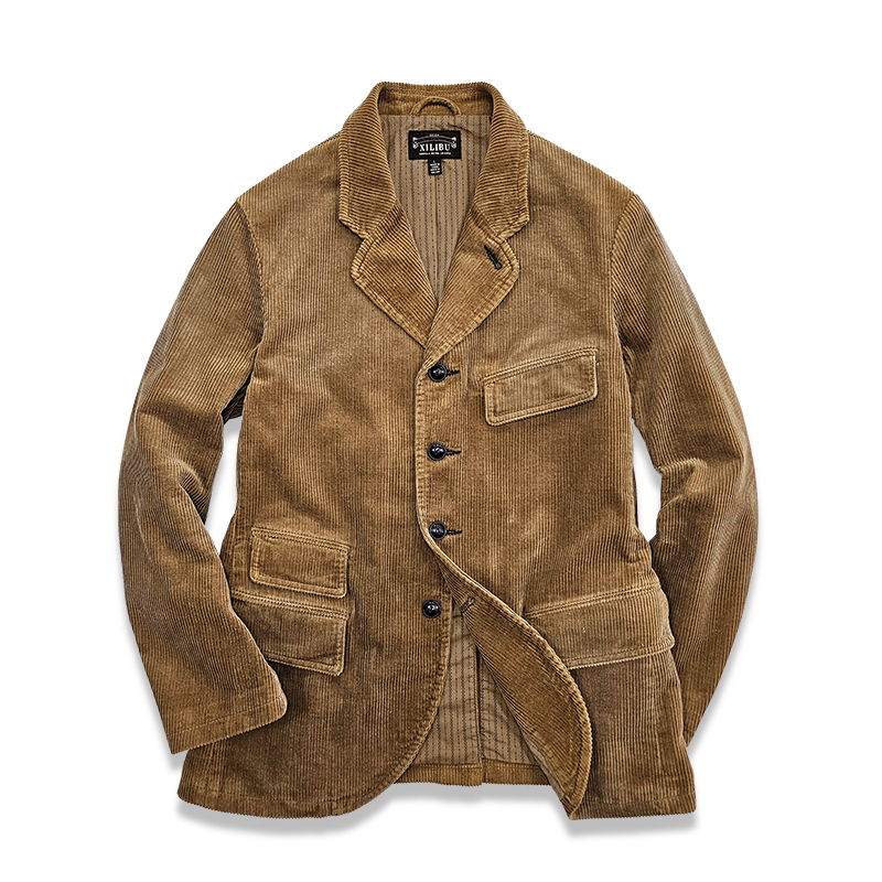 Silibu American Retro Classic Corduroy Loose Casual Style Jacket Suit Corduroy Suit New Product