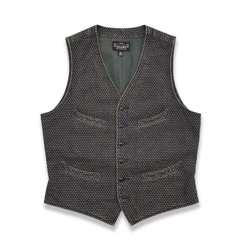 Siliub Classic American Retro Vest, Washed and Distressed, Ame-Style Casual Inner Layering Vest, Not Rrl