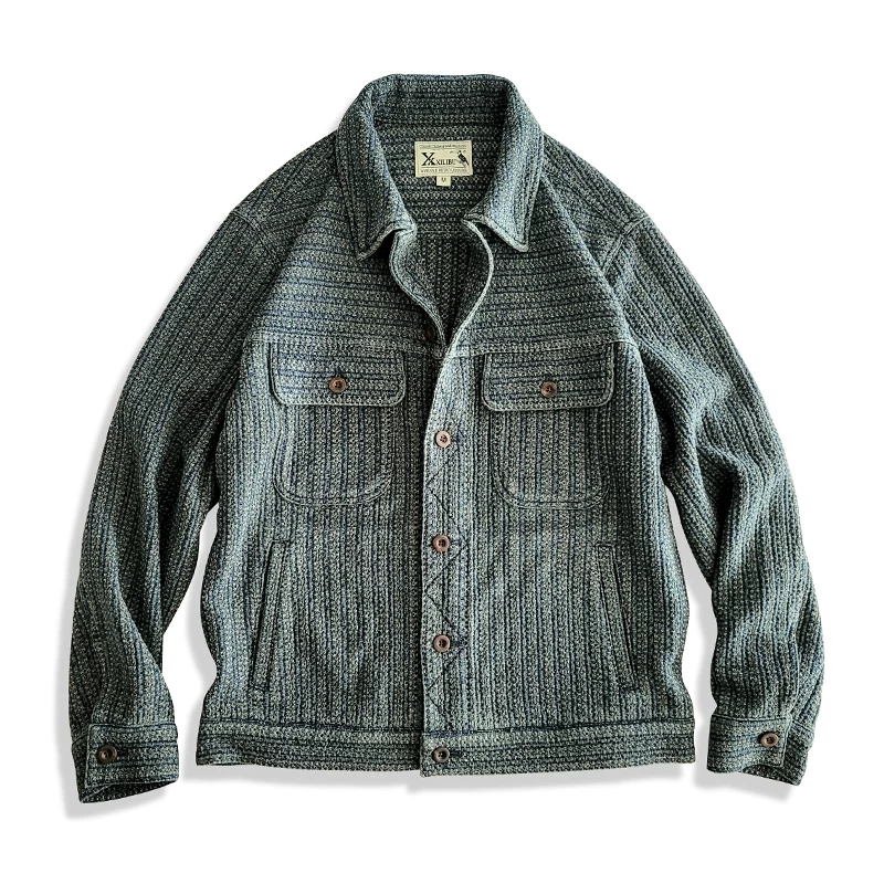 西里布 Denim Japanese retro jacket, oversize