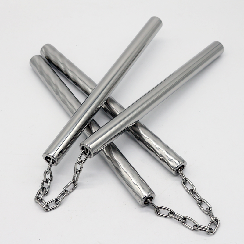 Stainless steel double knobstick performance Double-cut stick portable Li Xiaolong to practice two-section stick adult children taekwondo anti-body