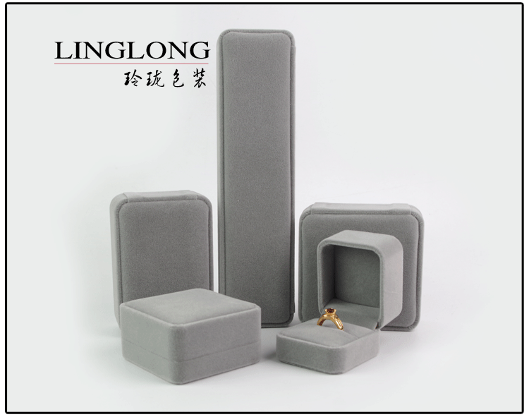 Vòng nhung màu xám cao cấp nữ vòng cổ vòng cổ mặt dây chuyền hộp đặc biệt vòng đeo tay vòng tay trang sức vòng tay hộp - Vòng đeo tay Cuff vòng đá phong thủy