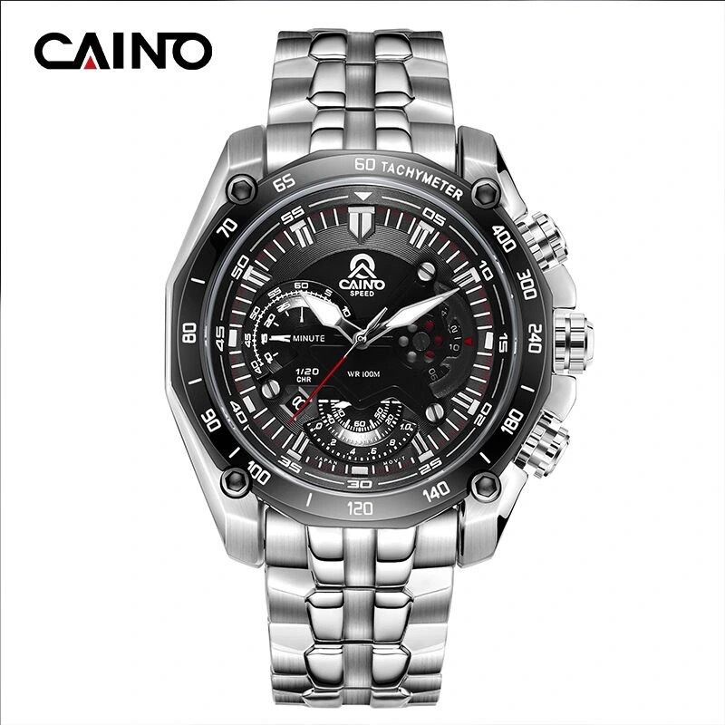 Genuine Caino Waterproof Military Watch for Men, Outdoor Sports Mechanical Watch, Special Military Stainless Steel Luminous Quartz Men's Watch