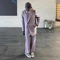 2022 Spring Summer New Covering Meat High Waist Loose Straight Drum Pants Woman Pituality Early Spring Casual Senior Feel Western Dress Pants