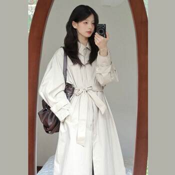 Momoxili windbreaker jacket ສໍາລັບແມ່ຍິງ 2025 ລະດູໃບໄມ້ປົ່ງແບບໃຫມ່ ເສື້ອຍືດຍາວກາງຂະຫນາດນ້ອຍຂອງຍີ່ປຸ່ນແບບສະບາຍ