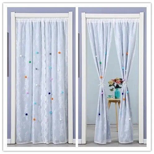 New Punch-Free Double-Layer Gauze Curtain for Bedroom, Privacy Protection, Non-Transparent Door Curtain, Lace Princess Style Partition Curtain
