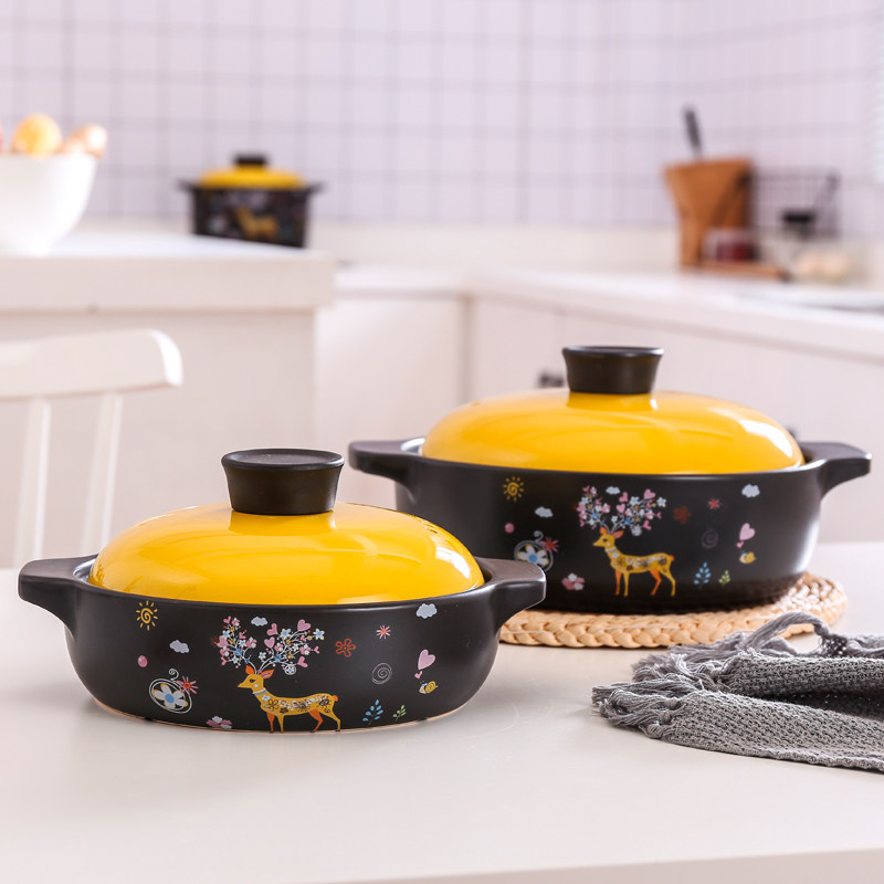 Dragon-Bin Casserole Saucepan ceramic shallow casserole Home Saucepan Rice Special Health Protection Pan High Temperature Resistant Gas Cooker Saucepan