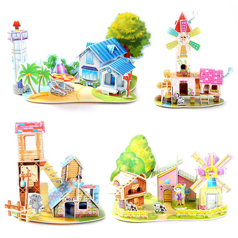3D Solid Jigsaw Puzzle Children's Puzzle Toy Elementary Students Prizes DTY Handmade 3-6-8-year-old male girl intellect jigsaw