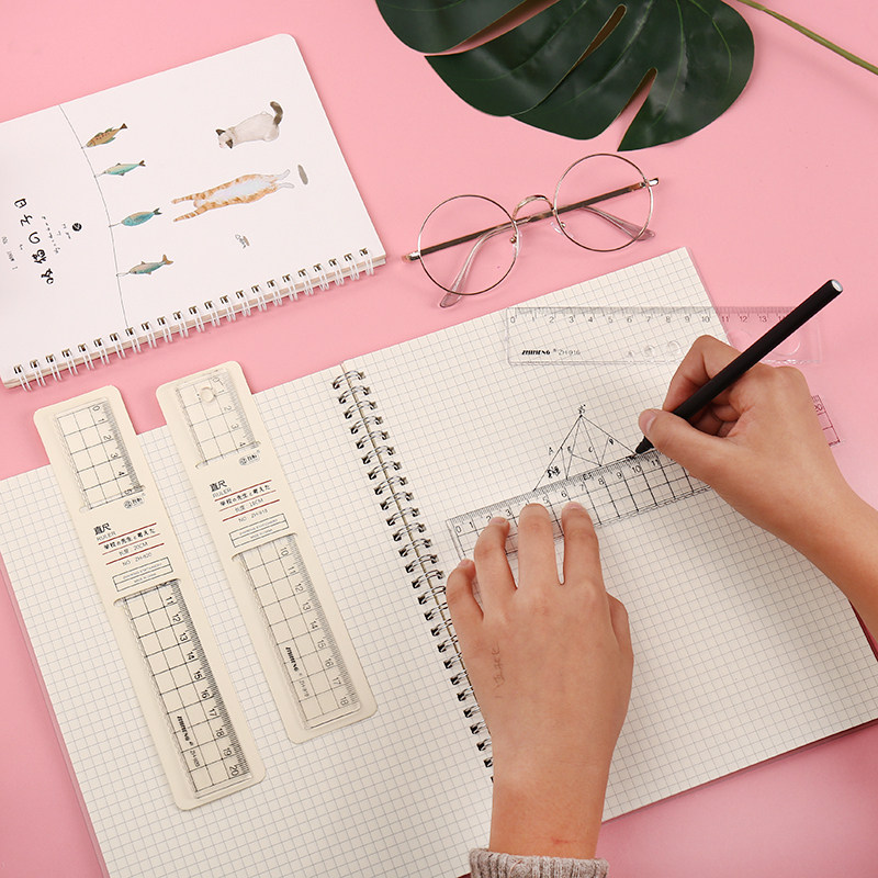 Students use 20cm transparent ruler 15cm wave ruler office drawing measuring ruler learning pictorial stationery wholesale