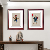 Golden Wu Needle 1-4 Silk Handmade Embroidery Painting Su Embroidery Finished Product Hanging Painting Corridor Xuanguan Living Room Decoration Painting Folk Figure