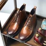 Martens, высокие короткие сапоги на платформе для отдыха в английском стиле, из натуральной кожи, в британском стиле