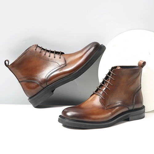 Martens, высокие короткие сапоги на платформе для отдыха в английском стиле, из натуральной кожи, в британском стиле