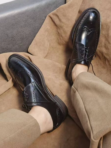 TRD новая обувь ручной работы Goodyear из натуральной кожи в британском стиле, старинные кожаные туфли-броги с круглым носком, повседневная кожаная обувь для мужчин