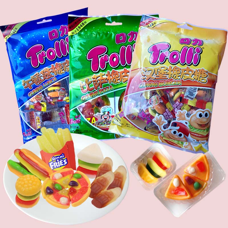 German Trolli Portable Pisa Lunch Hamburg Rubber Gum Gum QQ Sugar Red Kids Food and Recreational Snacks