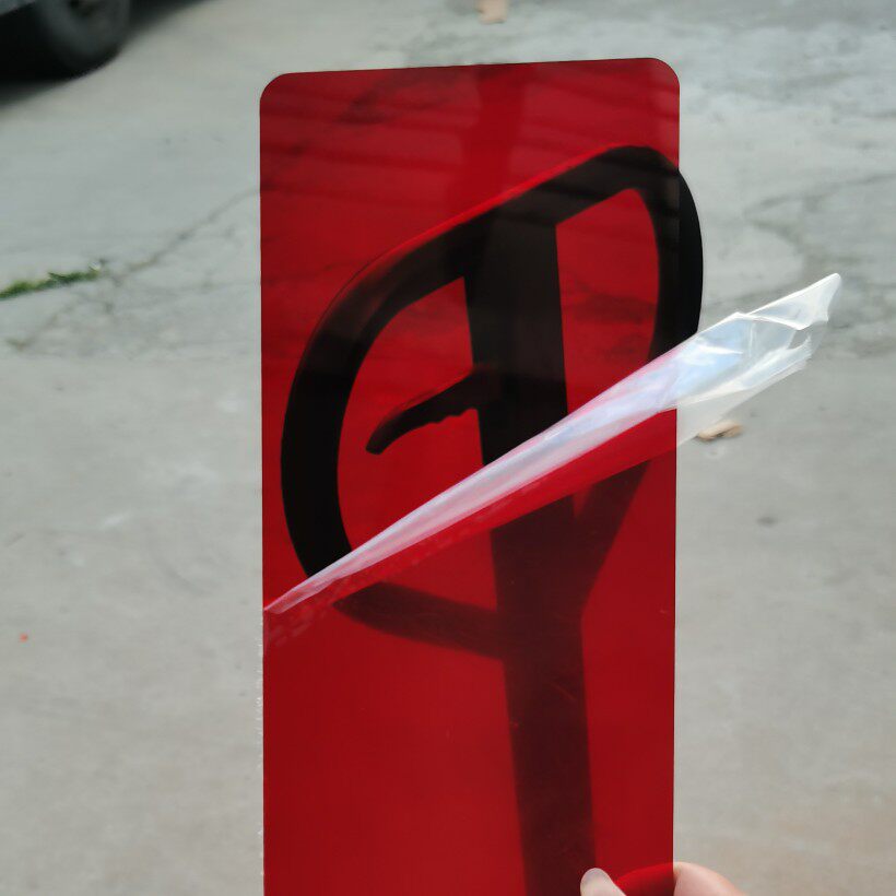 Red transparent yak plate Customized colored organic glass plastic plate machined to engraving cutting zero cut drilling