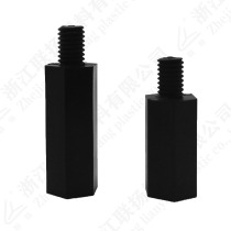  Black hexagonal stud Nylon spacer column Nylon pillar Hexagonal isolation column Screw column 1000pcs