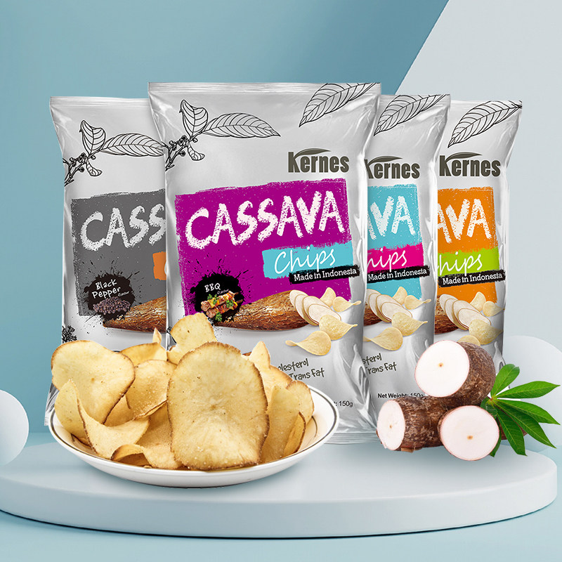 Indonesia Imports Kernes Keenz Cassava Chips 150g Office Puffed Leisure Net Red Snacks Specialty