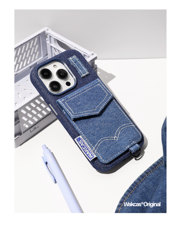 Denim Twill Jeans Pocket Minimalist iPhone Case