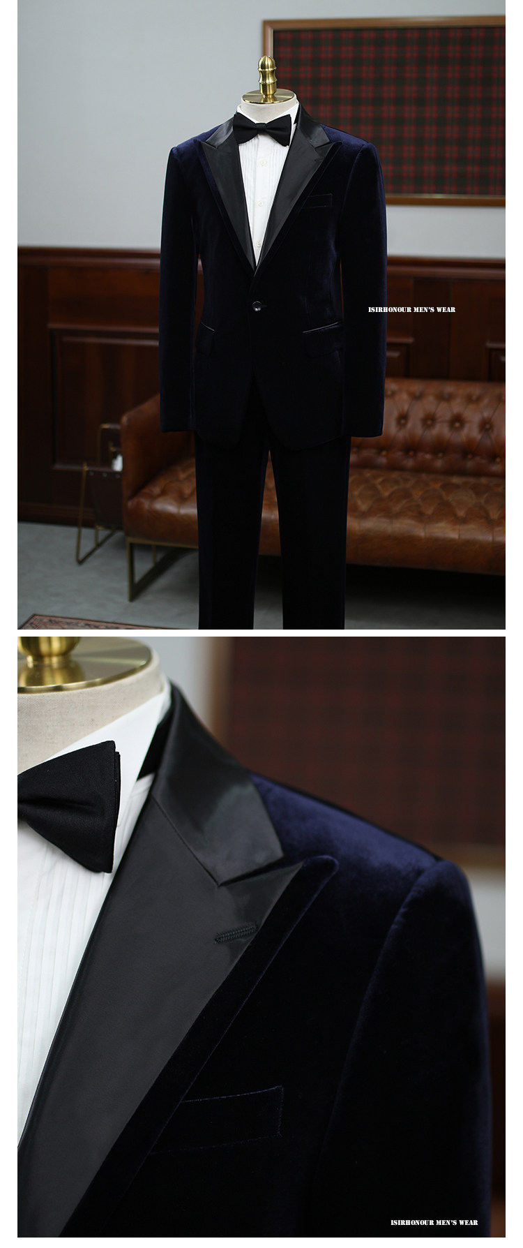 Isirhonour Итальянский бизнес Банкет костюм выйти замуж Опровергать неквалифицированные фиолетовый золото бархат костюм мужской платья 无品牌/无注册商标 