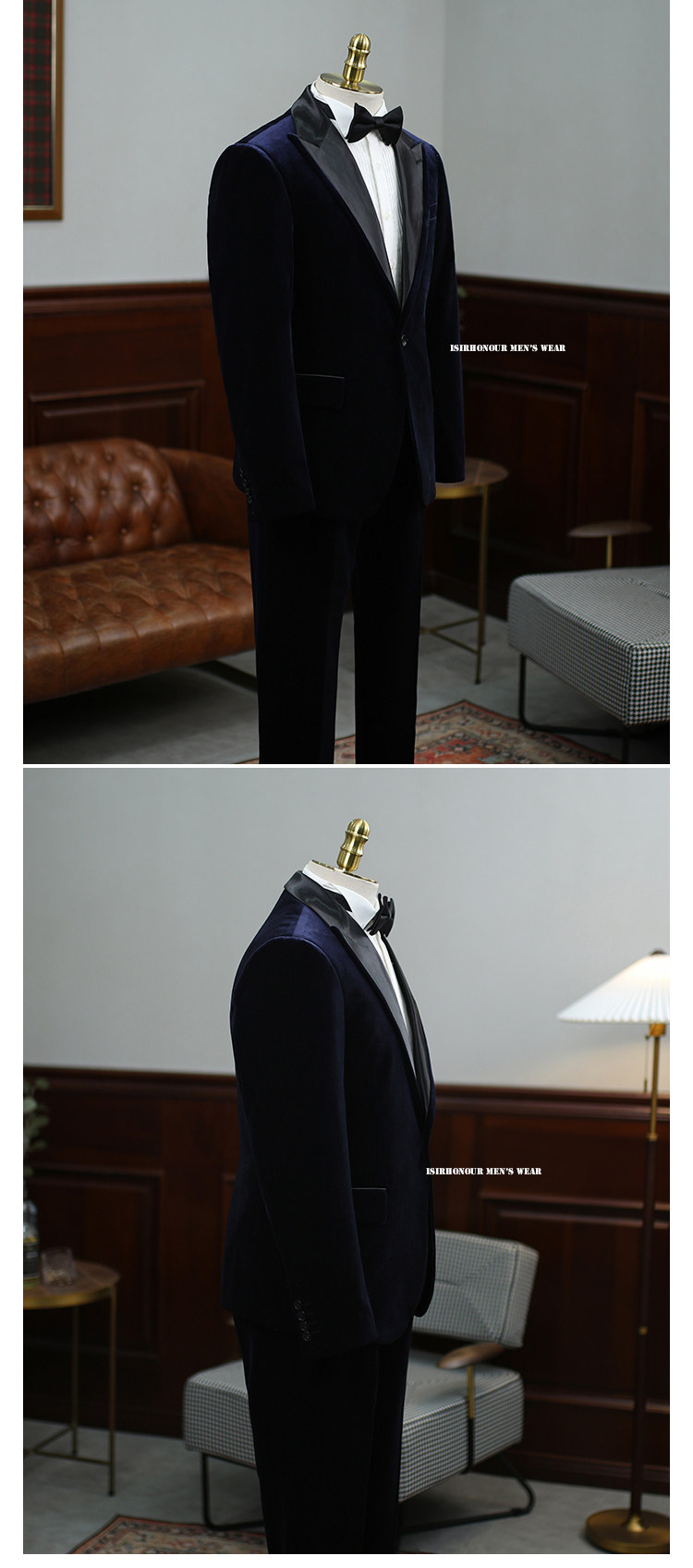 Isirhonour Итальянский бизнес Банкет костюм выйти замуж Опровергать неквалифицированные фиолетовый золото бархат костюм мужской платья 无品牌/无注册商标 