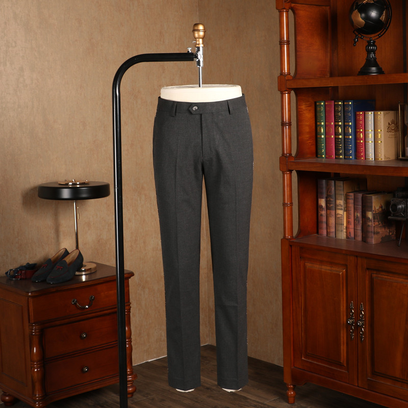 IsirHonour Europe and America big dark gray gold side menu pants English retro casual trousers