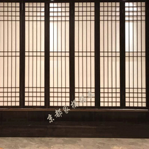 Tatami lattice door folding door wrecker paper door partition door screen Japanese restaurant door solid wood sliding door customization