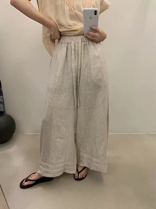 2026 New Style 100% Linen Front Drawstring Leg-Friendly Breathable Straight-Leg Pants 2026 New Style 100% Linen Front Drawstring Leg-Friendly Breathable Straight-Leg Pants