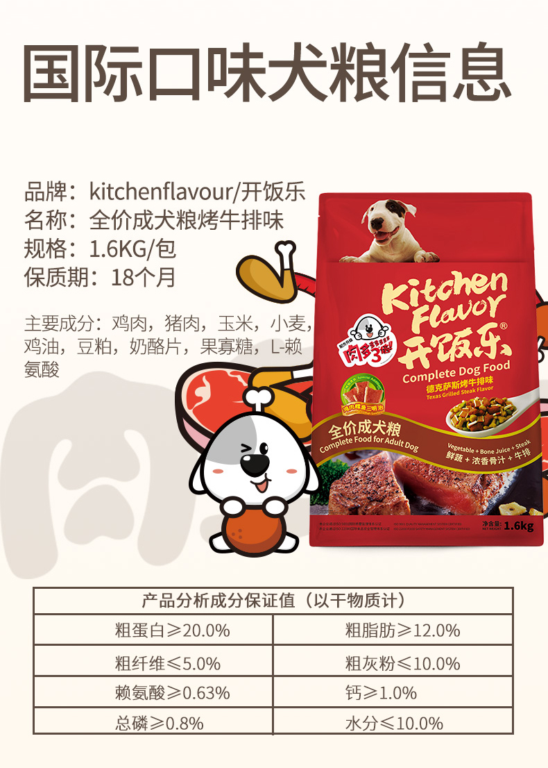 Mở thức ăn cho chó vào thịt chó, rất nhiều món bít tết nướng Texas 1.6kg - Chó Staples thức ăn cho chó phốc