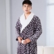 Tăng độ dày áo ngủ flannel của nam giới dài tay mùa thu và mùa đông mặc nhà mặc nhà pyjama san hô lông cừu áo choàng tắm áo choàng tắm - Night Robe