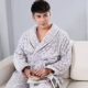 Tăng dày áo ngủ flannel nam dài tay mùa thu và mùa đông dịch vụ nhà đồ ngủ đồ lót san hô áo choàng tắm áo choàng tắm đồ ngủ trẻ em