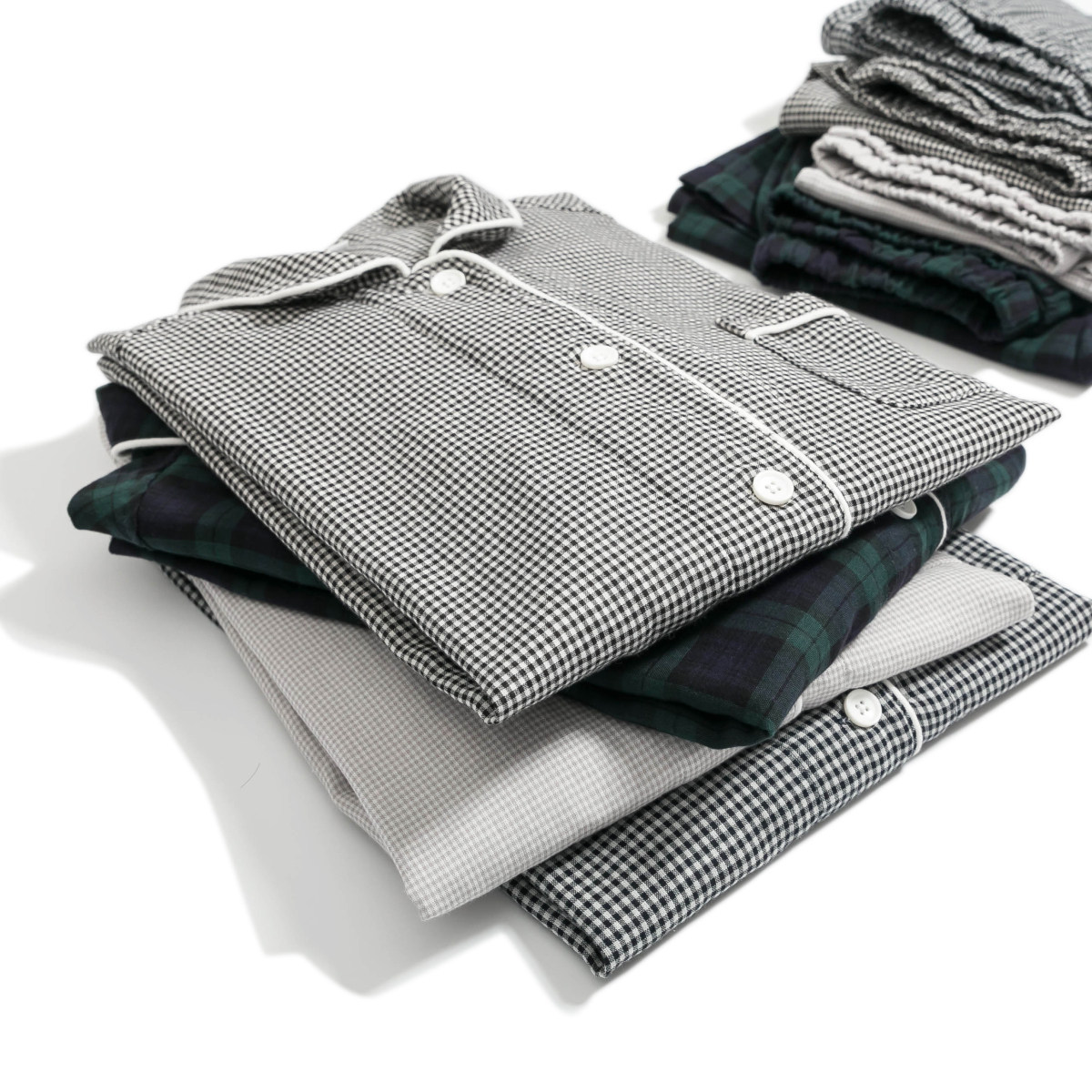 Cotton Huaner Double-layer cotton yarn plaid women's loungewear Comfortable and soft pajamas set without side seams