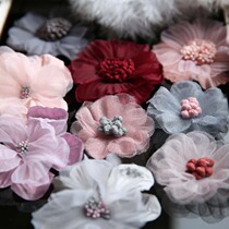 Mesh Chiffon flowers diy fabric flowers Handmade yarn flowers Three-dimensional flowers Decorative flowers on hats
