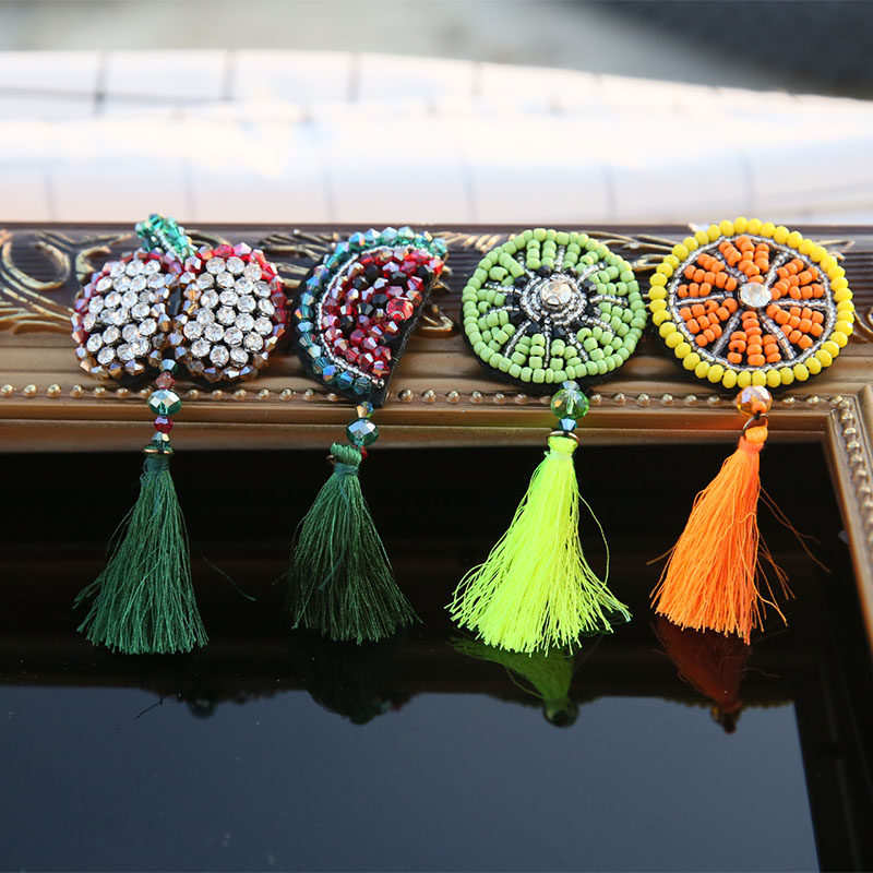 Hand beaded apple watermelon embroidery cloth stickers Hanfu pendant clothing shoes and hats decoration hole stickers DIY accessories