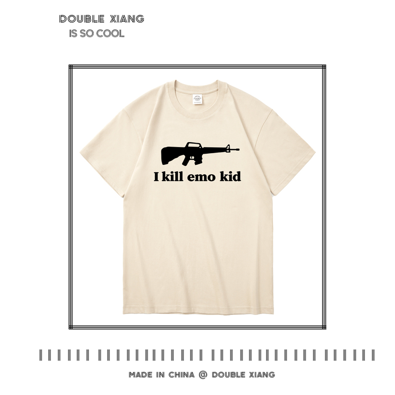 British Drama "Skins" Effy Style Printed Short-Sleeve T-Shirt, Fun English Phrase I Kill Emo Kid Clothing