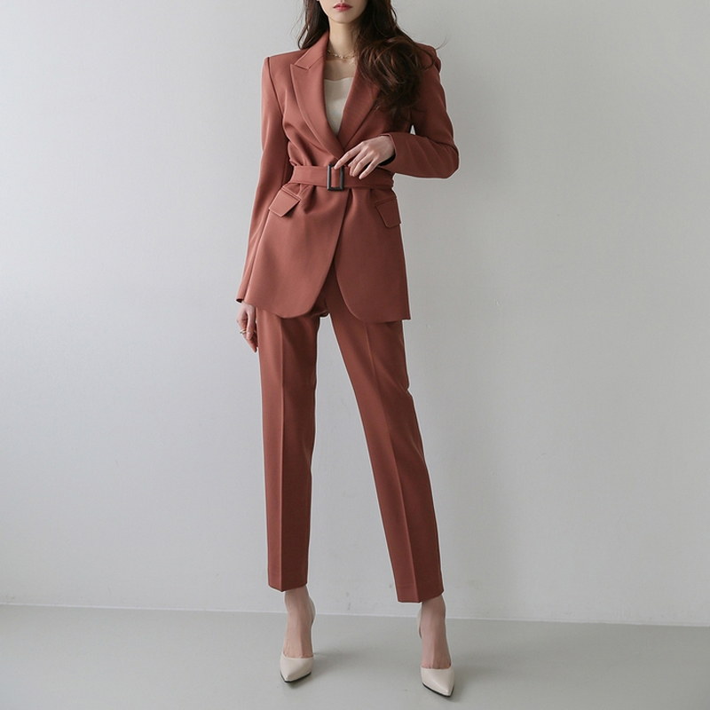 Spring and Autumn suit women's Korean version of casual clothing with new style new style suit nine-piece pants occupational two-piece set
