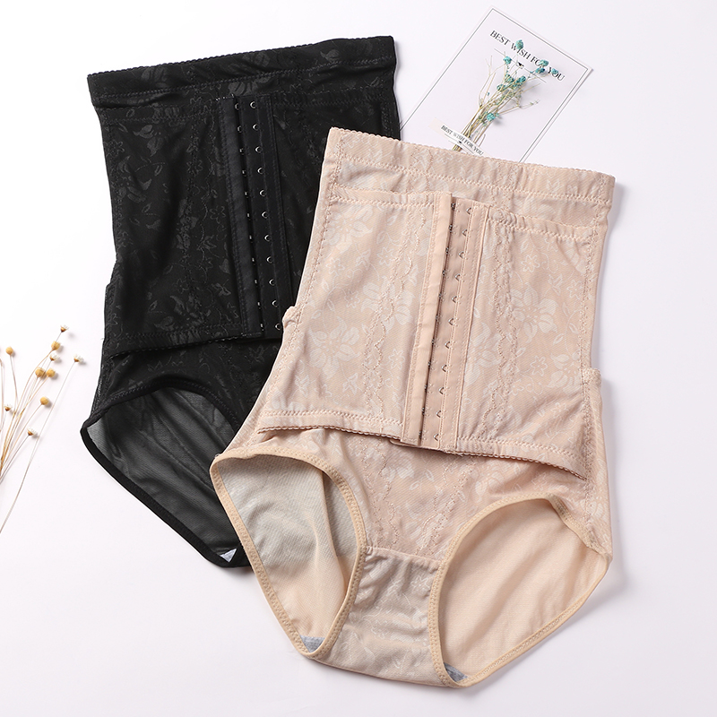 Summer Beam Bellied Pants Head Woman High Waist Collection of Waistline Buttoned Up Hip Bungles Underpants Postpartum Shaping Pants Large Size Rear