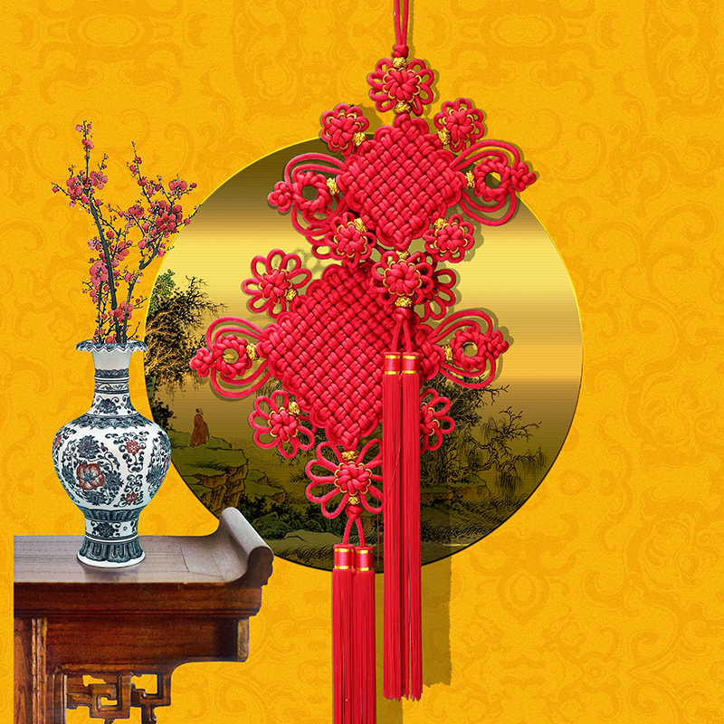 Sky Yidji China knot decorated living room big number Xuanguan bedroom nylon double wire group Jinyi Ruyi Jingyi Embroidery Front
