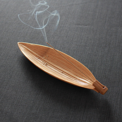 Engraving bamboo-leaves-type incense stove retro line fragrant inserts Fragrant Sandalwood sandalwood Incense Burner Incense-scented Incense Burner