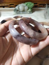 Desert Edge She Tai Cui Violet Gold Silk Jade Clear Edition Gua Sha Bracelet