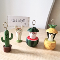 Desktop Pendulum Swatter With Card Clips Cute Hands Small Cat Poo Sign Clips Message Clips