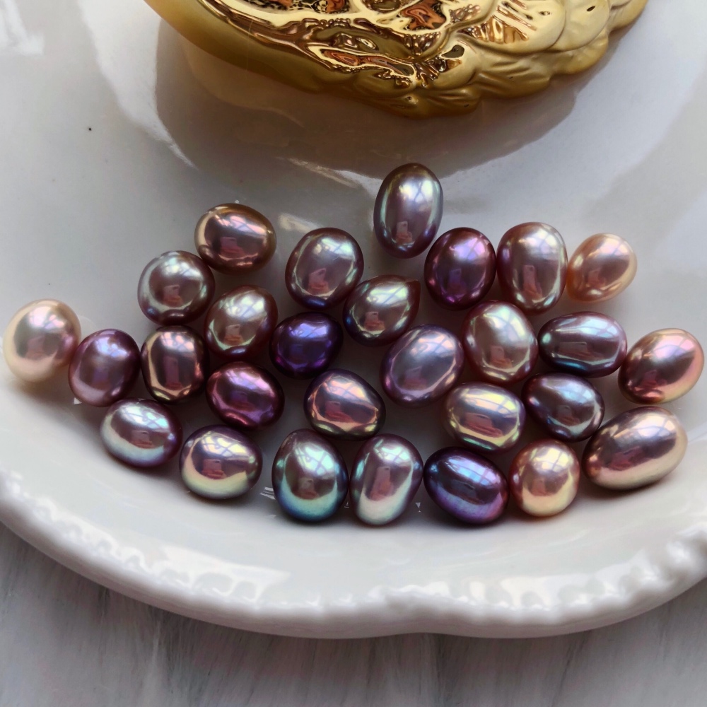 ■MERMORE■ Colorful Metal Strange Color Rice Beads Freshwater Pearl Bare Beads Customized