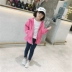 Áo khoác bé gái nhung nhung 2018 mùa thu mới của trẻ em Hàn Quốc ấm áp thắt lưng trùm đầu áo gió dây kéo áo khoác thoi trang tre em Áo khoác