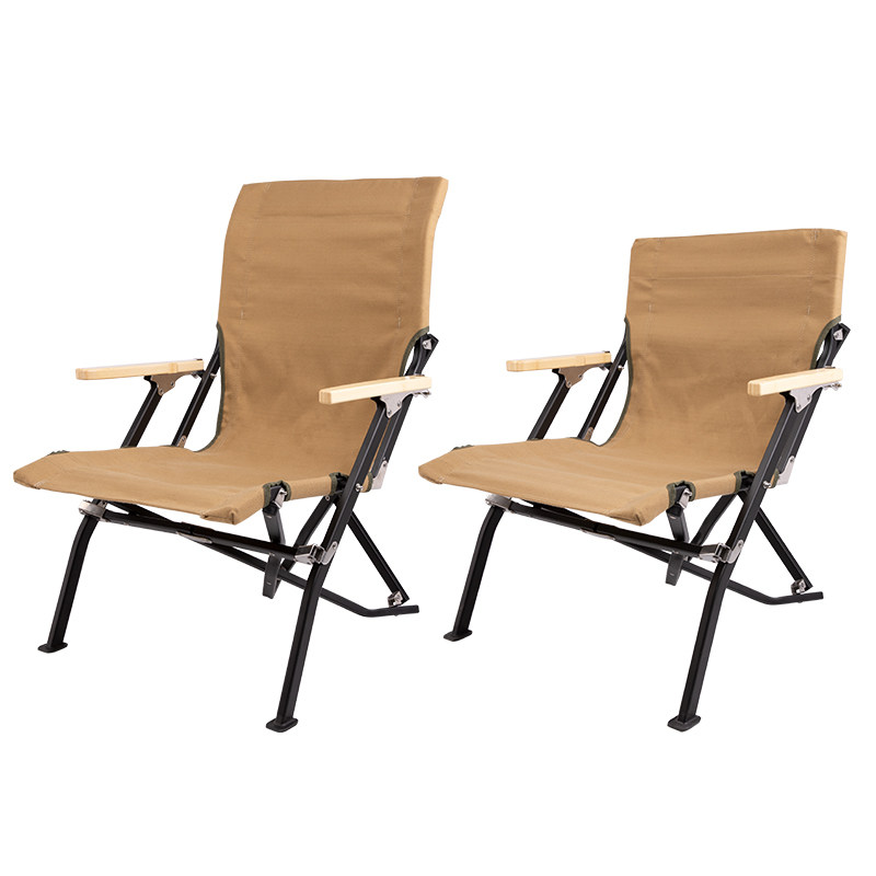 TNR outdoor camping fishing aluminum alloy high-strength folding chair beach self-driving leisure lounge chair black