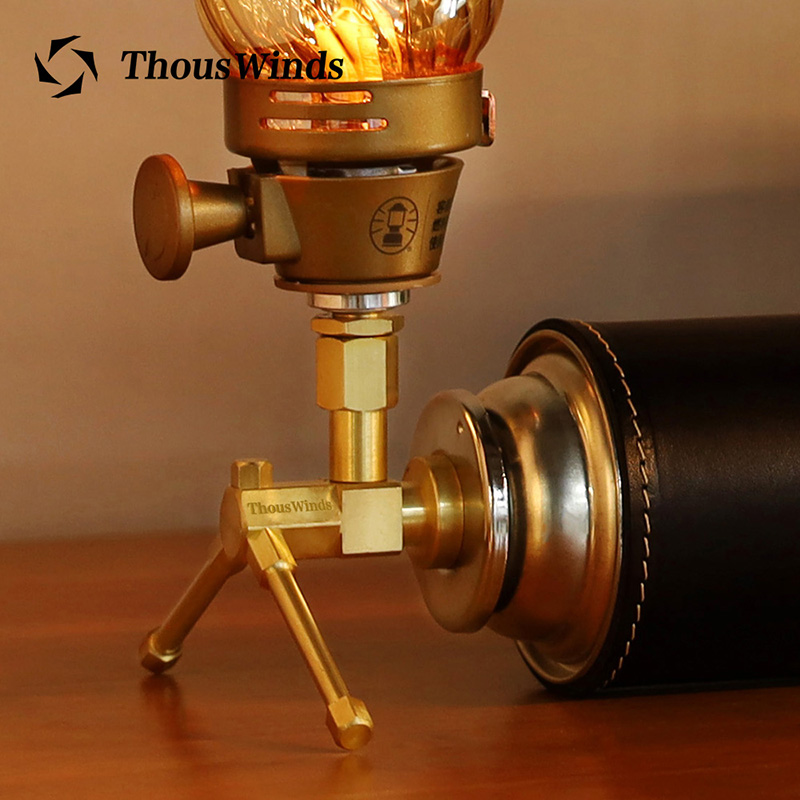 Thous Winds Vintage Brass Gas Lamp Stand Outdoor Integrated Stove Head Long Gas Tank Adapter Light Stand
