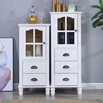 American solid wood toilet side cabinet toilet storage cabinet corner cabinet drawer cabinet floor bathroom side cabinet