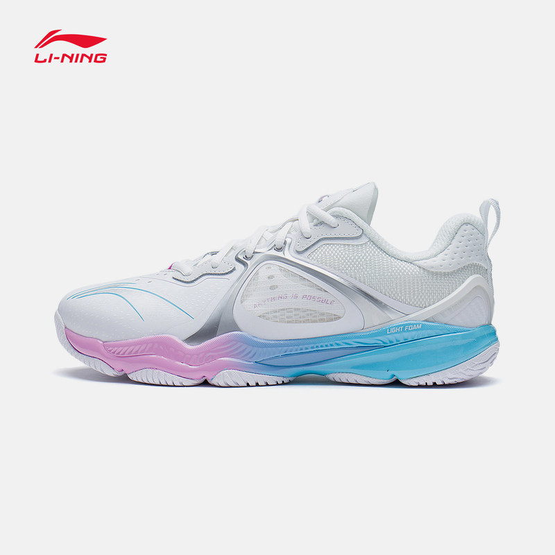 2022 Li Ning badminton shoes chameleon 6 cotton candy men and women shoes professional match sports shoes rebound damping