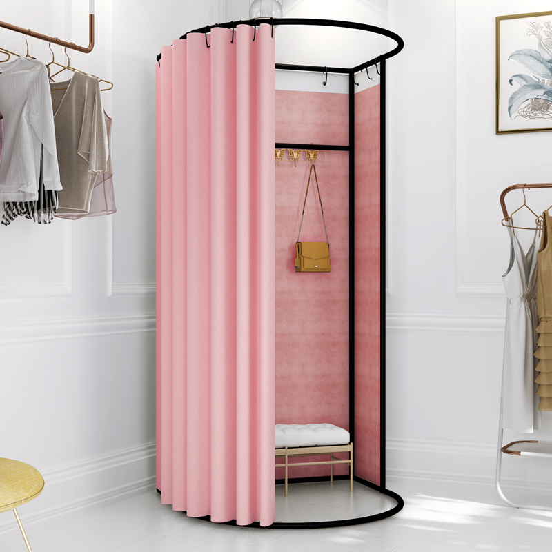 Temporary Mobile Mall Clothing Store Dressing Room Locker Room Floor Portable Collapsible Display Stand Simple Curtain